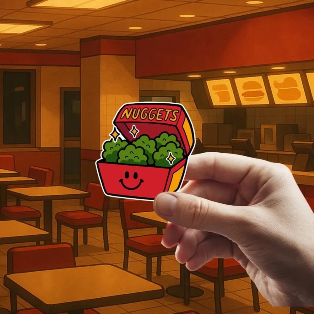 Weed Nuggets Waterproof Vinyl Sticker 6x6cm